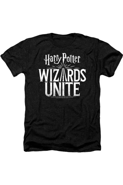Gildan Harry Potter Wizards Unite Wizards Unite Logo Short Sleeve Adult V Neck Premium Cotton Tee / T-shirt In Black