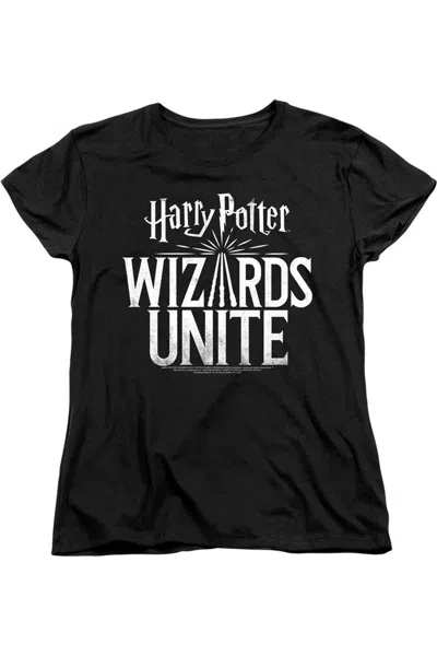 Gildan Harry Potter Wizards Unite Wizards Unite Logo Short Sleeve Women´s Tee / T-shirt In Black