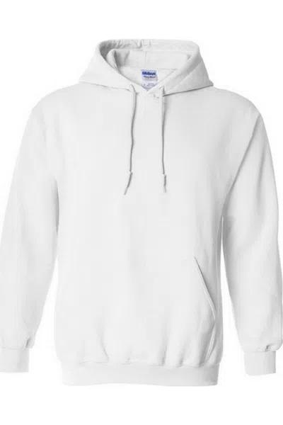Gildan Heavy Blend Adult Unisex Hooded Sweatshirt/hoodie In White