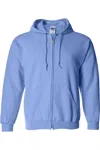 Gildan Heavy Blend Unisex Adult Full Zip Hooded Sweatshirt Top In Blue