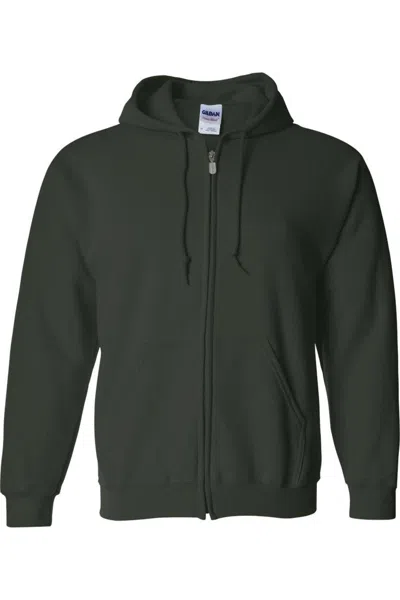 Gildan Heavy Blend Full-zip Hooded Sweatshirt In Green