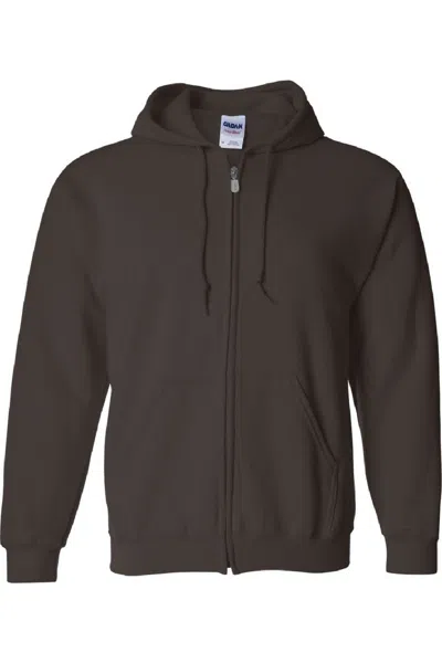 Gildan Heavy Blend Unisex Adult Full Zip Hooded Sweatshirt Top In Black