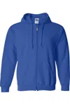 Gildan Heavy Blend Unisex Adult Full Zip Hooded Sweatshirt Top In Blue