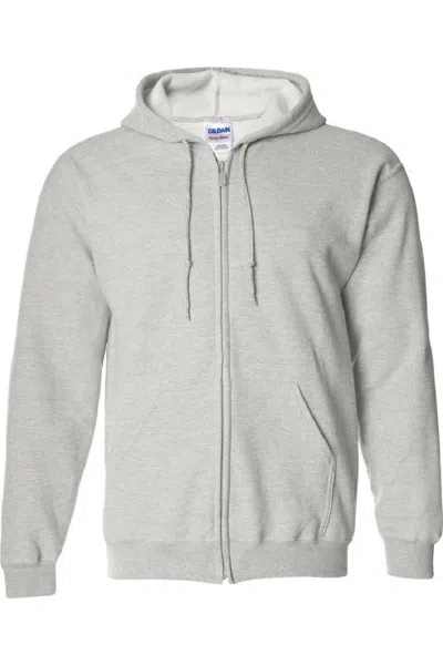 Gildan Heavy Blend Unisex Adult Full Zip Hooded Sweatshirt Top In Grey