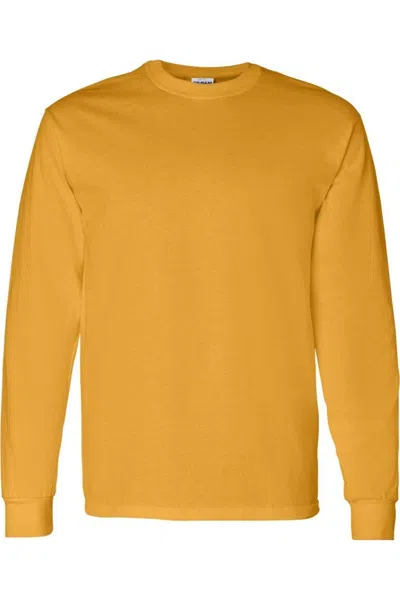 Gildan Heavy Cotton Long Sleeve T-shirt In Gold