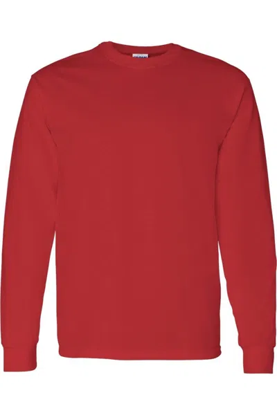 Gildan Heavy Cotton Long Sleeve T-shirt In Red