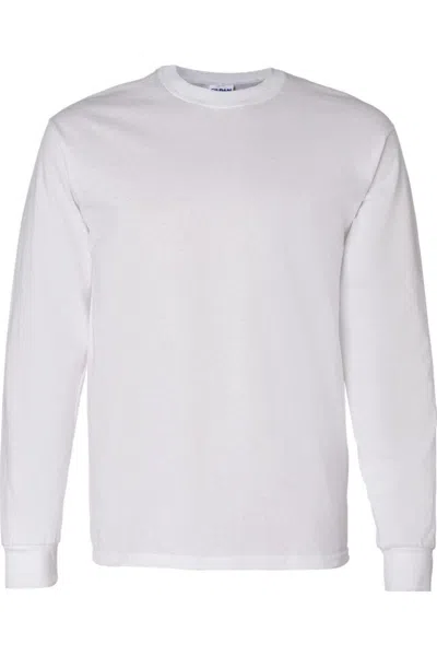 Gildan Heavy Cotton Long Sleeve T-shirt In White
