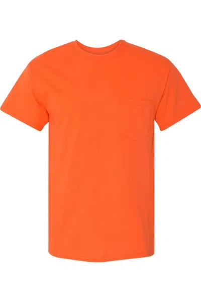 Gildan Heavy Cotton Pocket T-shirt In Orange