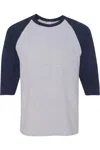 Gildan Heavy Cotton Raglan Three-quarter Sleeve T-shirt In Multi