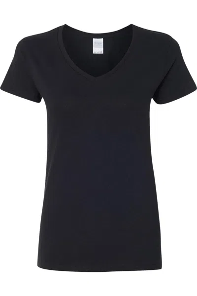 Gildan Heavy Cotton Womens V-neck T-shirt In Black