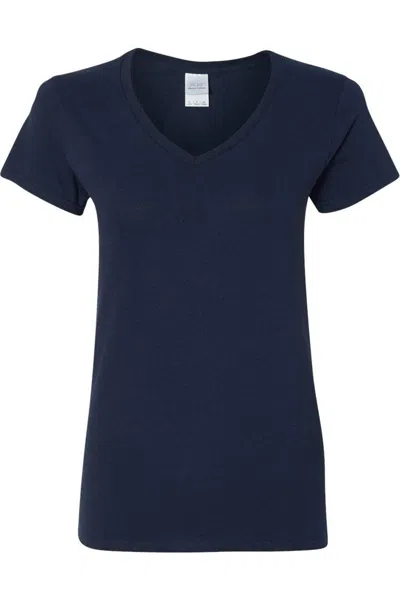 Gildan Heavy Cotton Womens V-neck T-shirt In Blue