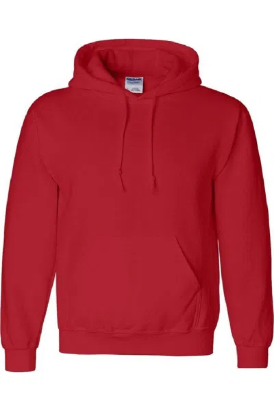 Gildan Heavyweight Dryblend Adult Unisex Hooded Sweatshirt Top / Hoodie (13 Colours) In Red