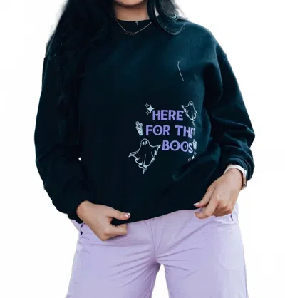 Gildan Here For The Boos Crewneck Sweater In Blue