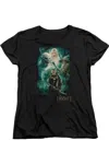 Gildan Hobbit Elronds Crew Short Sleeve Womens Tee / T-shirt In Black