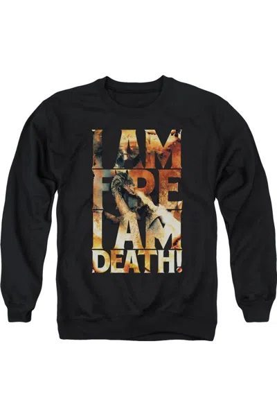 Gildan Hobbit I Am Fire Adult Crewneck Sweatshirt In Black