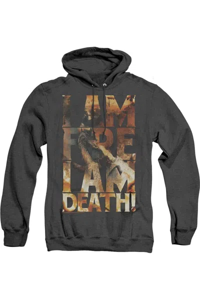 Gildan Hobbit I Am Fire Adult Heather Hoodie / Hooded Sweatshirt In Black