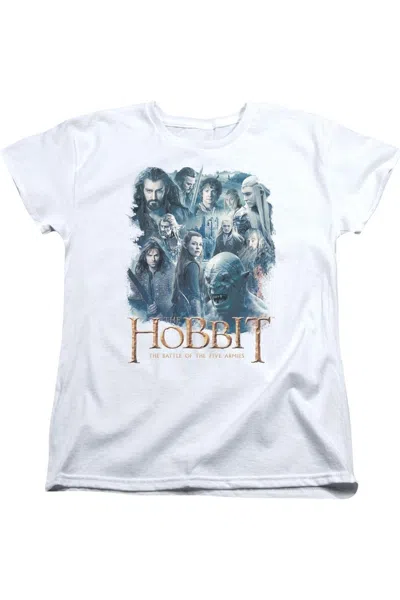 Gildan Hobbit Main Characters Short Sleeve Womens Tee / T-shirt In White