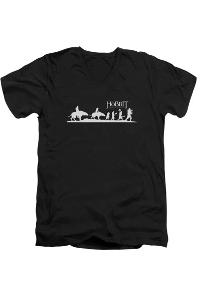 Gildan Hobbit Orc Company Short Sleeve Adult V Neck Premium Cotton Tee / T-shirt In Black