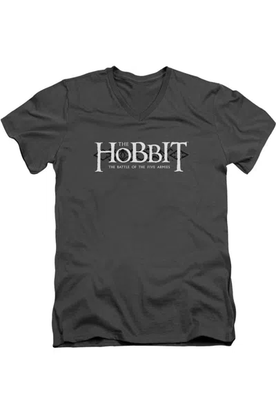 Gildan Hobbit Ornate Logo Short Sleeve Adult V Neck Premium Cotton Tee / T-shirt In Pink