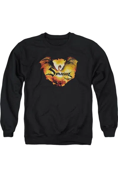 Gildan Hobbit Reign In Flame Adult Crewneck Sweatshirt In Black