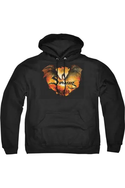 Gildan Hobbit Reign In Flame Adult Pull Over Hoodie / Hooded Sweatshirt In Black