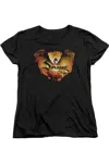 Gildan Hobbit Reign In Flame Short Sleeve Womens Tee / T-shirt In Black