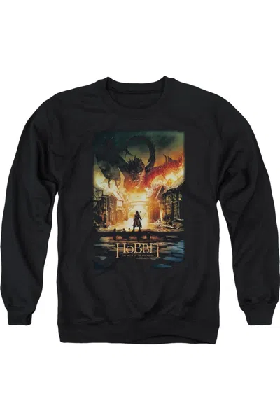 Gildan Hobbit Smaug Poster Adult Crewneck Sweatshirt In Black