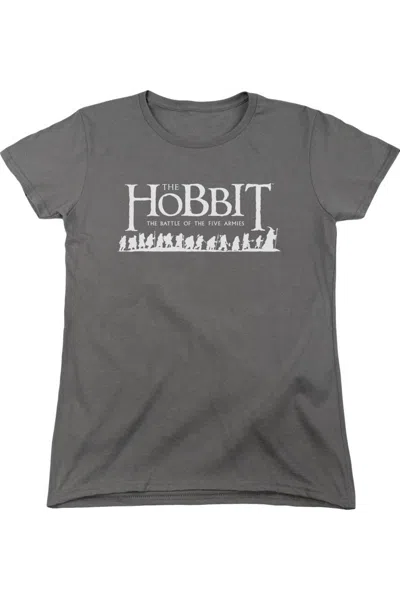 Gildan Hobbit Walking Logo Short Sleeve Womens Tee / T-shirt In Pink
