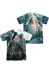 Gildan Hobbit Wizard (front/back) Short Sleeve Adult Poly Crew Tee / T-shirt In White