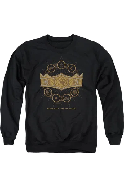 Gildan House Of The Dragon Crown Adult Crewneck Sweatshirt In Black