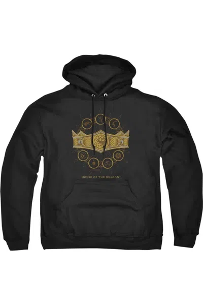 Gildan House Of The Dragon Crown Adult Pull Over Hoodie / Hooded Sweatshirt In Black