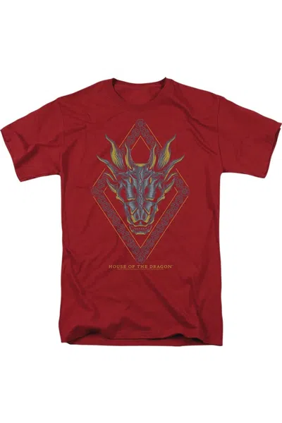 Gildan House Of The Dragon Dragon Head Short Sleeve Adult Tee / T-shirt In Red