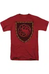Gildan House Of The Dragon Dragon Shield Vintage Short Sleeve Adult Tee / T-shirt In Red
