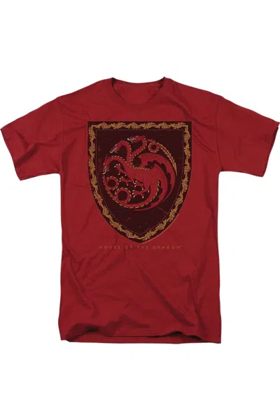 Gildan House Of The Dragon Dragon Shield Vintage Short Sleeve Adult Tee / T-shirt In Red