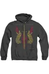 Gildan House Of The Dragon Sword And Dragon Heads Adult Heather Hoodie / Hooded Sweatshirt In Black