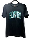 Gildan Howdy Embroidered Graphic Tee Top In Black In Black