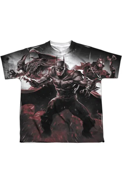 Gildan Kids' Infinite Crisis Ic Batman Short Sleeve Youth Poly Crew Tee / T-shirt In Gray