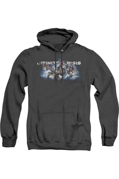 Gildan Infinite Crisis Ic Blue Adult Heather Hoodie / Hooded Sweatshirt In Black