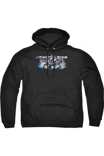 Gildan Infinite Crisis Ic Blue Adult Pull Over Hoodie / Hooded Sweatshirt In Black