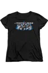 Gildan Infinite Crisis Ic Blue Short Sleeve Womens Tee / T-shirt In Black