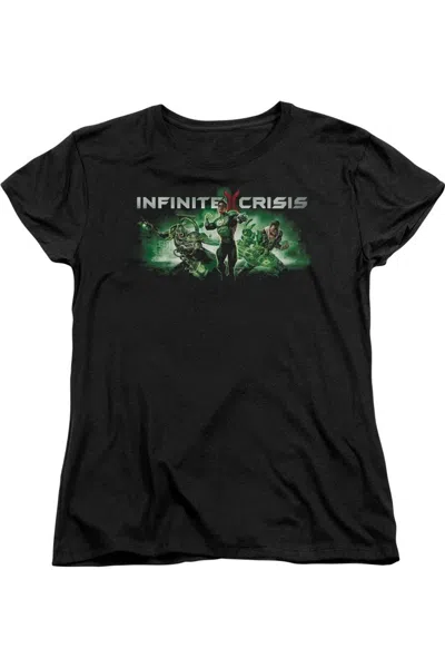 Gildan Infinite Crisis Ic Green Short Sleeve Womens Tee / T-shirt In Black