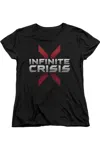 Gildan Infinite Crisis Logo Short Sleeve Womens Tee / T-shirt In Black