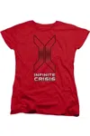 Gildan Infinite Crisis Title Short Sleeve Womens Tee / T-shirt In Red