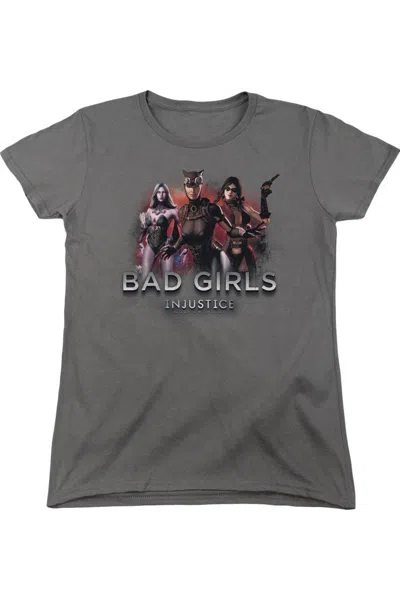 Gildan Injustice Gods Among Us Bad Girls Short Sleeve Womens Tee / T-shirt In Pink