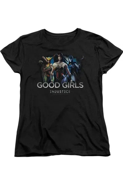 Gildan Injustice Gods Among Us Good Girls Short Sleeve Womens Tee / T-shirt In Black