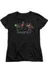 Gildan Injustice Gods Among Us Injustice League Short Sleeve Womens Tee / T-shirt In Black