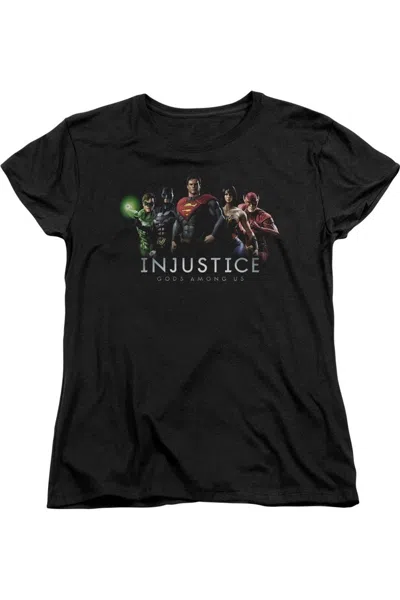 Gildan Injustice Gods Among Us Injustice League Short Sleeve Womens Tee / T-shirt In Black