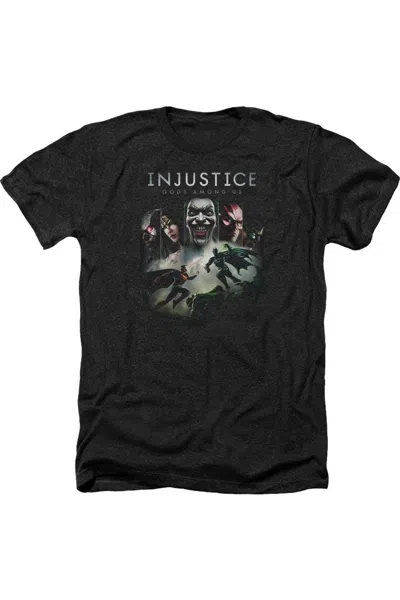 Gildan Injustice Gods Among Us Key Art Adult Heather Tee / T-shirt In Black