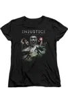 Gildan Injustice Gods Among Us Key Art Short Sleeve Womens Tee / T-shirt In Black