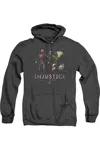 Gildan Injustice Gods Among Us Supermans Revenge Adult Heather Hoodie / Hooded Sweatshirt In Black